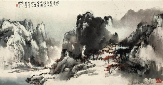 春山夜月诗配画，诗意画月落乌啼霜满天