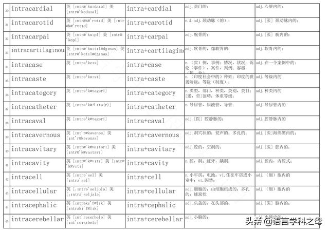 inter前缀，intra的前缀意思（词汇中常用前缀后缀总结）