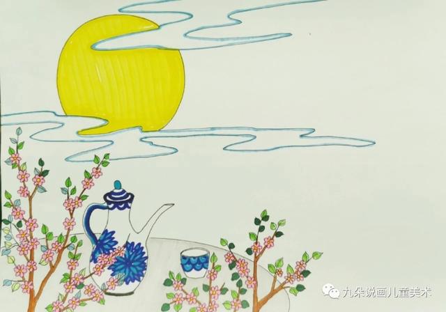 稚子弄冰诗配画，古诗配画简单1分钟搞定（打油诗配画，太有趣啦）