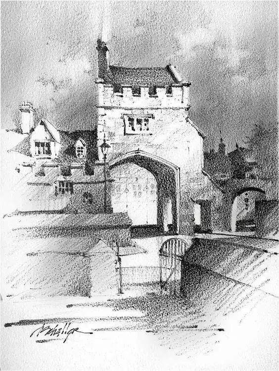 超简单风景速写入门初学者，适合初学者学习的速写中植物配景的画法图解教程