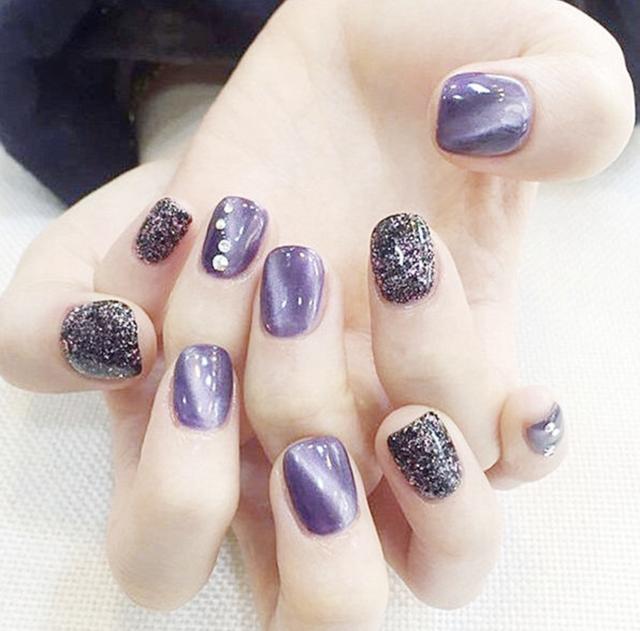 自然的猫眼美甲，超闪的猫眼美甲，美爆了！