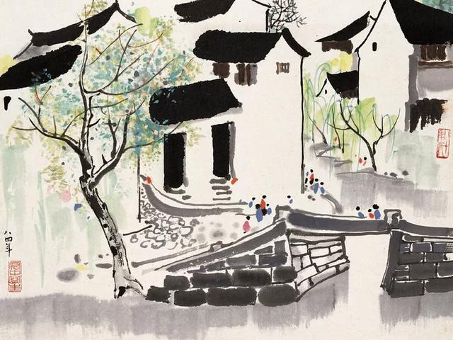 吴冠中江南水乡水墨画，江南水乡吴冠中水墨画（吴冠中笔下的别样江南）