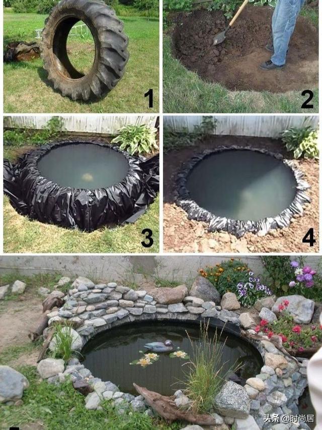 自制庭院小鱼池，手把手教你建室外鱼池