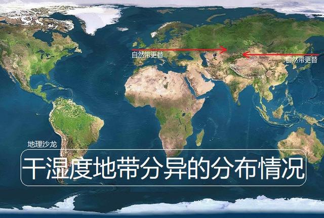 随纬度变化的自然带，自然带从沿海到内陆的干湿度地带分异