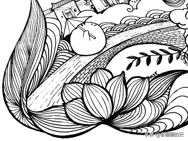 小溪上的桥如何画简笔画，简笔画过程图遇见一座城