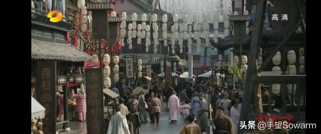 知否的主要人物剧照，剧中竟出现清明上河图的画面