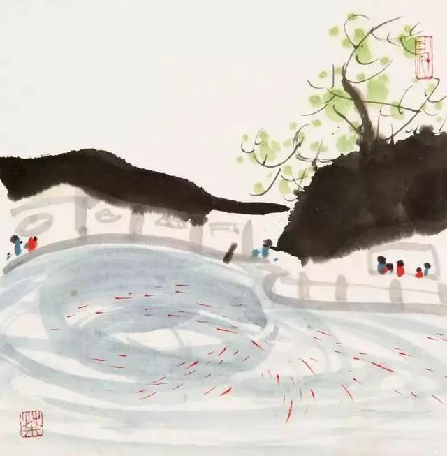 吴冠中江南水乡水墨画，江南水乡吴冠中水墨画（吴冠中笔下的别样江南）
