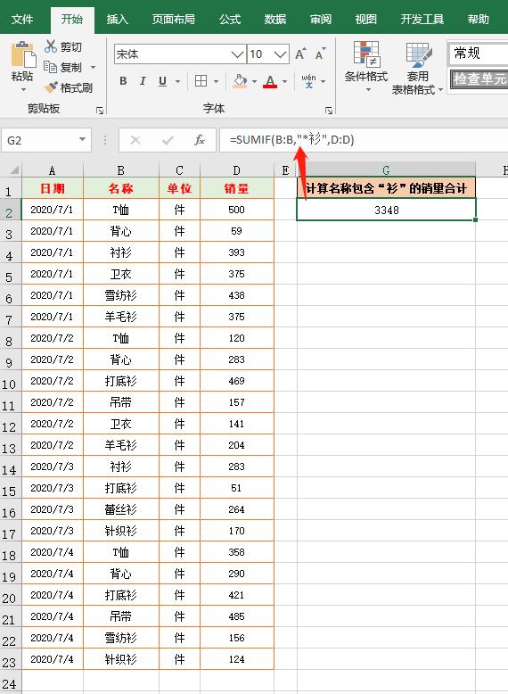 sumif函数详细用法，Excel中的sumif和sumifs