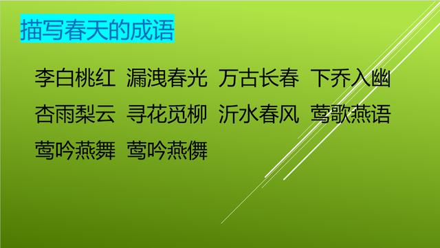 有关四季的四字成语大全，与四季有关的成语集锦