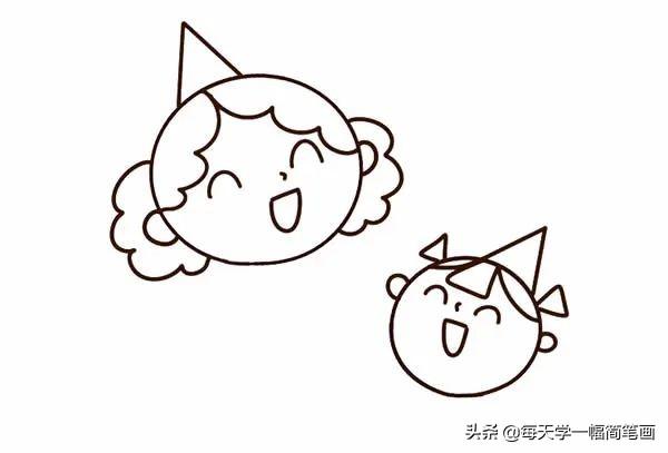 妈妈的节日简笔画图片大全,送给妈妈的一幅画简笔画的女孩