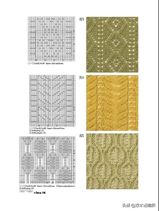 小蜜蜂镂空花样图解，虽然配色很诡异但很实用的镂空花样