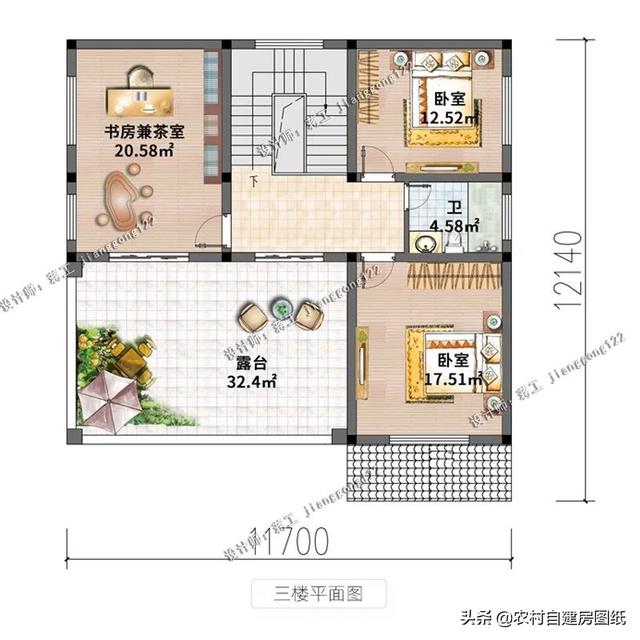 3层大气别墅农村自建房，外观大气、造价不高、布局舒适