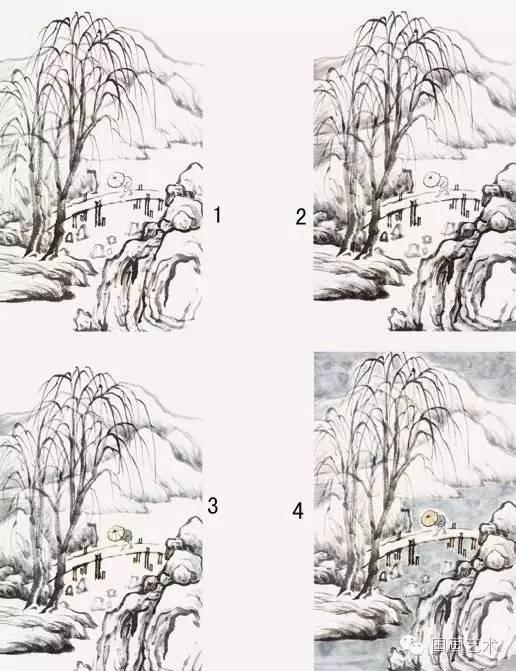 二十种山水画技法，图文示范山水画设色技法