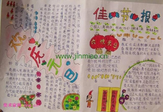 关于元旦的手抄报，元旦节的手抄报大全漂亮（元旦佳节手抄报模板简单）