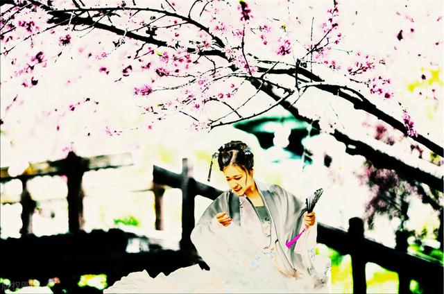 关于桃花的诗句绝美，六首桃花美女诗词