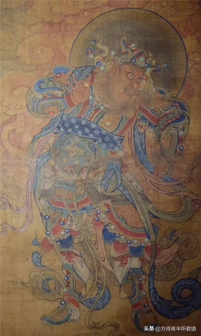 明代水陆画神仙群像图，明代道教三清水陆画