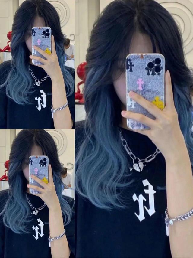 适合染发尾的蓝色系发色，可爱与成熟尽在掌握