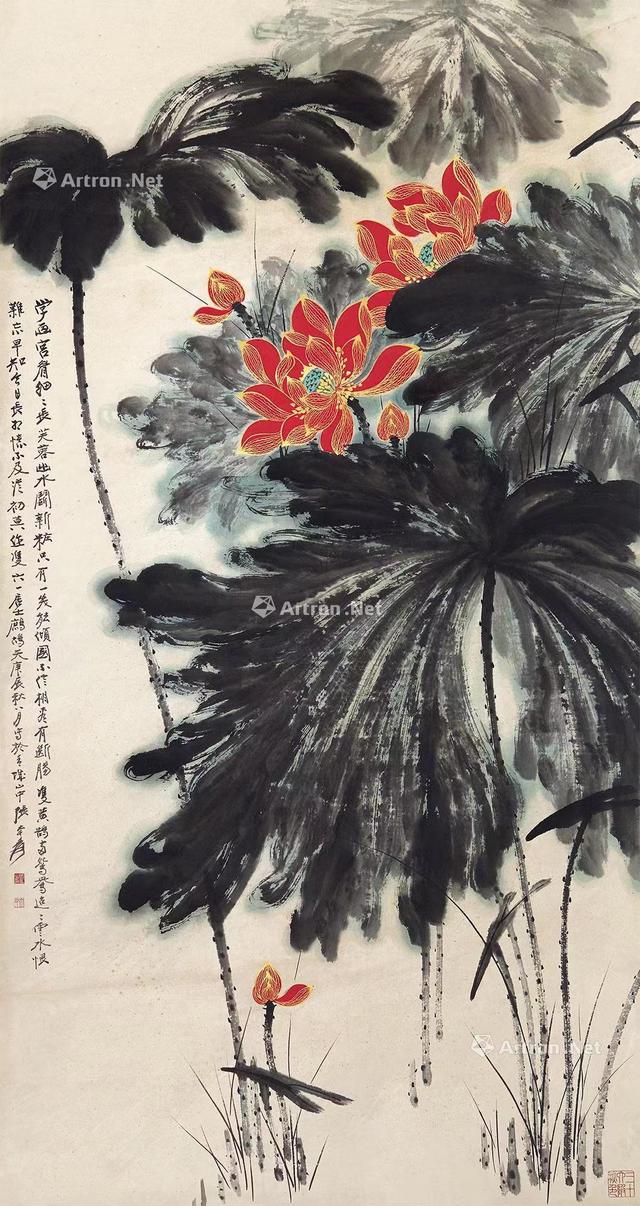 禅意写意荷花200幅，大千居士荷花图赏析