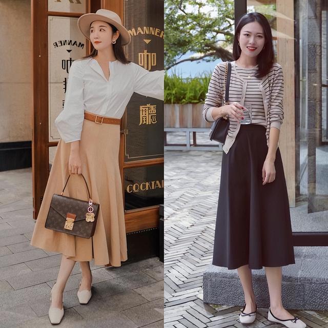半身裙不规则裙怎么搭配上衣，教你半身裙上衣