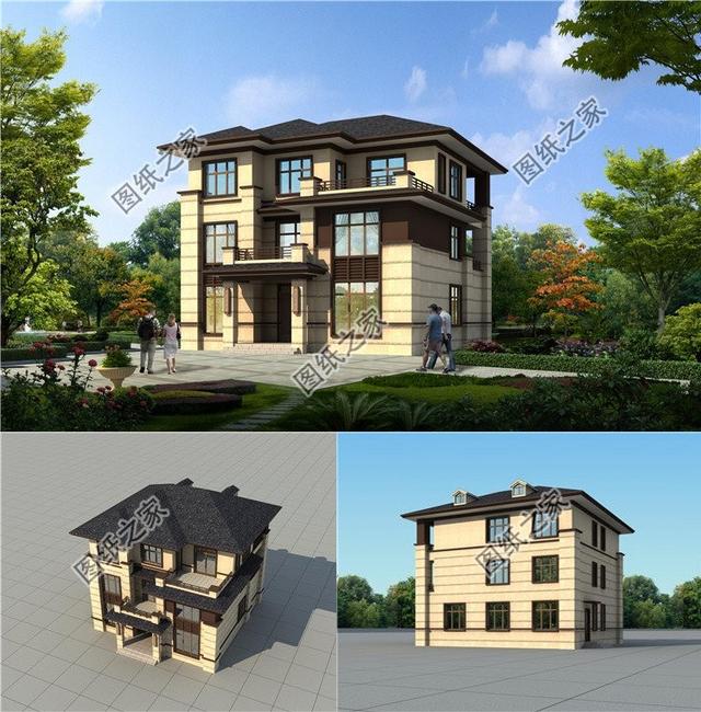 3层小别墅设计，农村三层小别墅设计图带露台（4套小开间三层别墅）