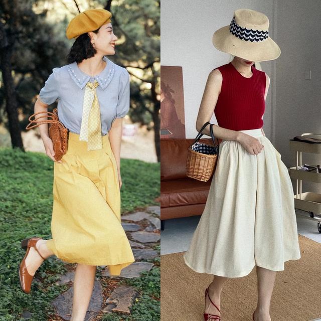 半身裙不规则裙怎么搭配上衣，教你半身裙上衣