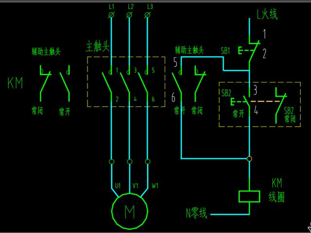 交流接触器启动暂停按钮开关接线，交流接触器控制电路讲解