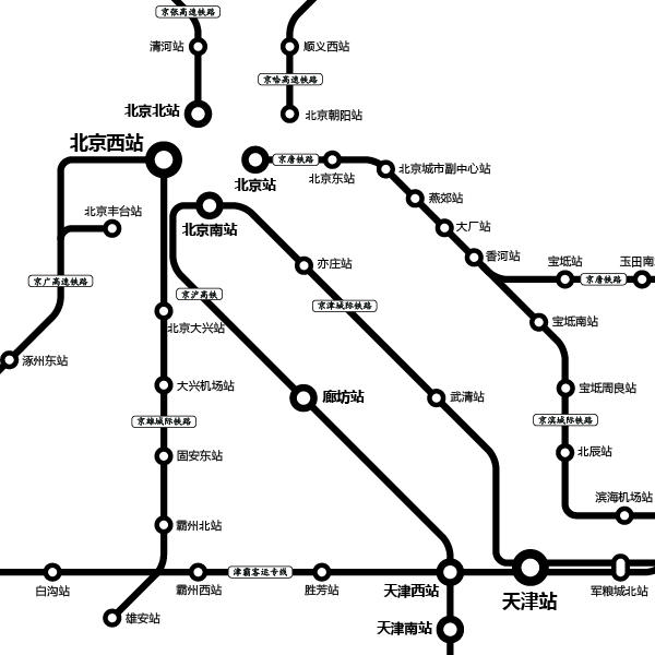 高铁地图高清版，高铁运行线路高清（此前地图已显示“京台高铁”线路图）