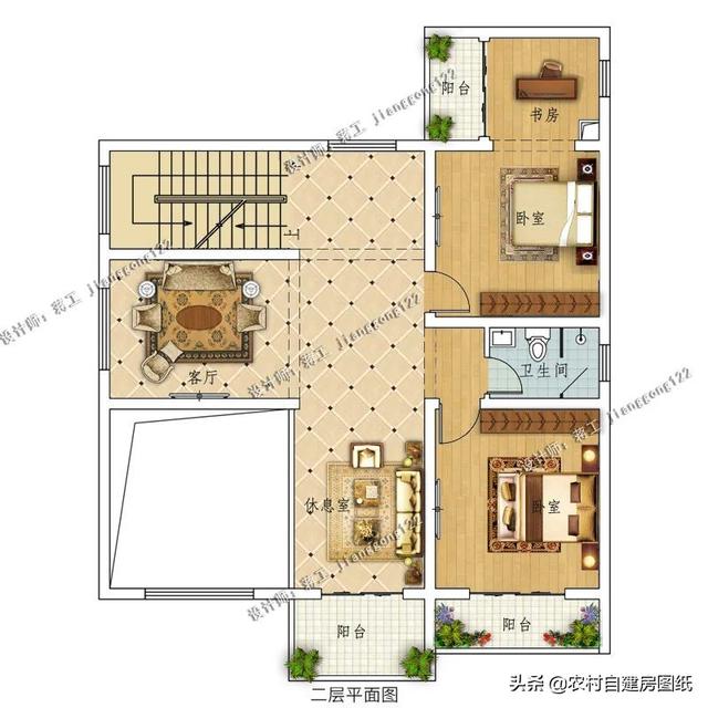 3层大气别墅农村自建房，外观大气、造价不高、布局舒适