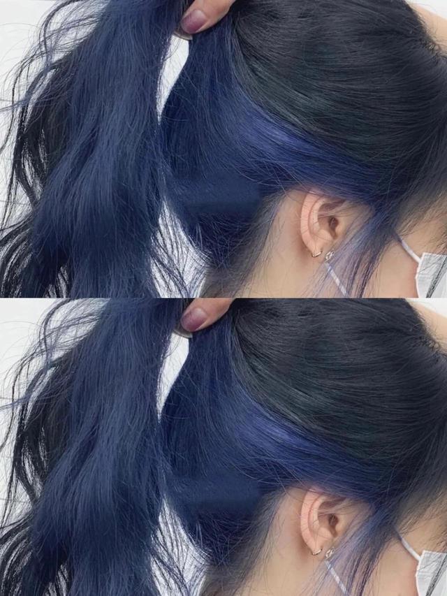 适合染发尾的蓝色系发色，可爱与成熟尽在掌握