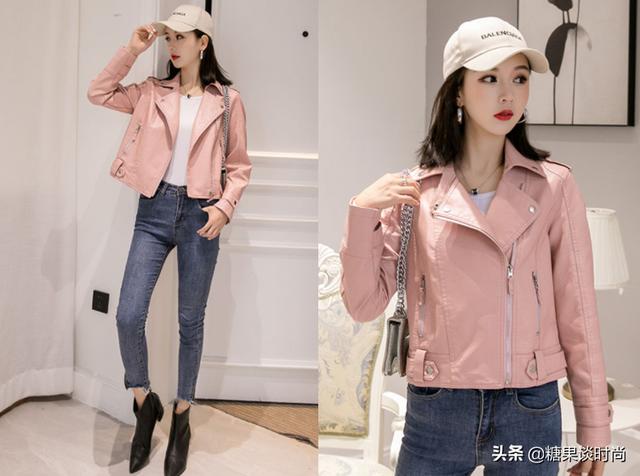 春天炫酷小皮衣，关晓彤夏季裤子穿搭