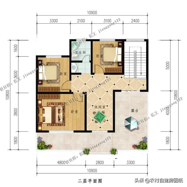 农村五款二层小别墅，我从1000套图纸里