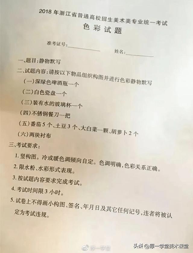 浙江2023美术联考素描考题，2023届十四个省份美术联考考题汇总