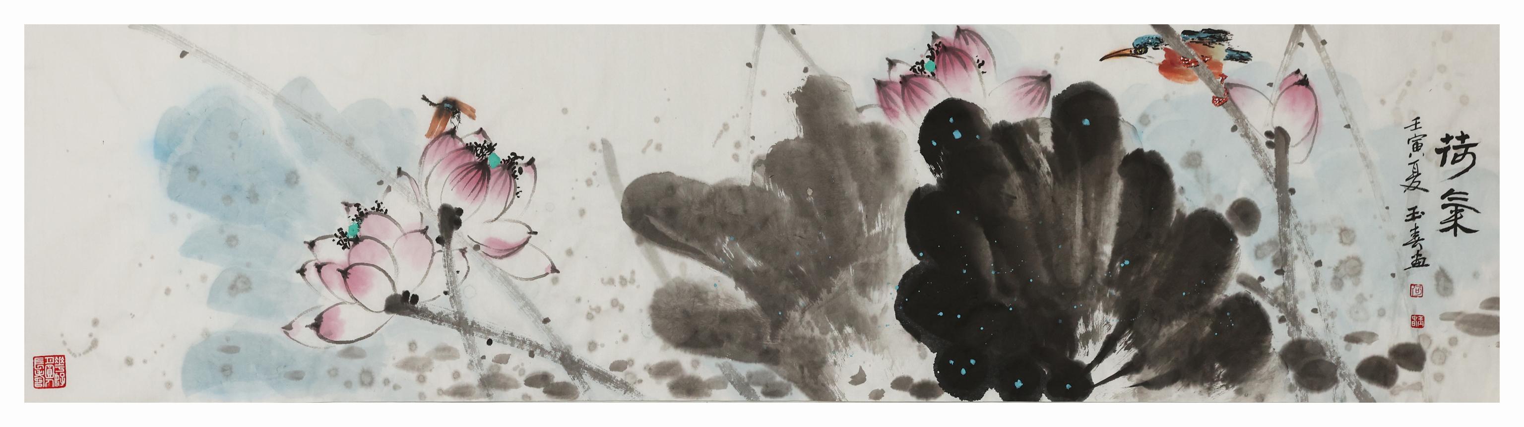 名家禅意水墨荷花，水墨淋漓写荷韵