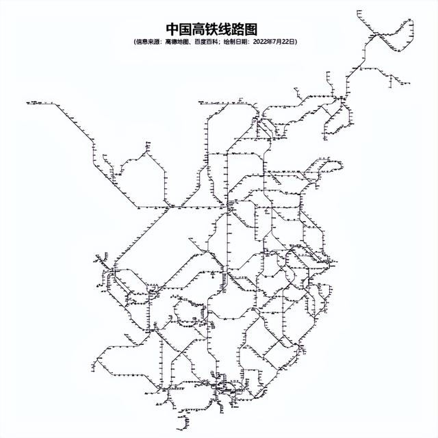 高铁地图高清版，高铁运行线路高清（此前地图已显示“京台高铁”线路图）