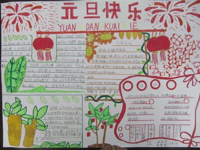 关于元旦的手抄报，元旦节的手抄报大全漂亮（元旦佳节手抄报模板简单）