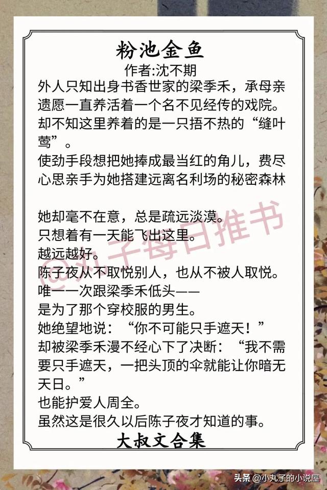 穿书白月光文推荐甜文，强推温柔大叔文