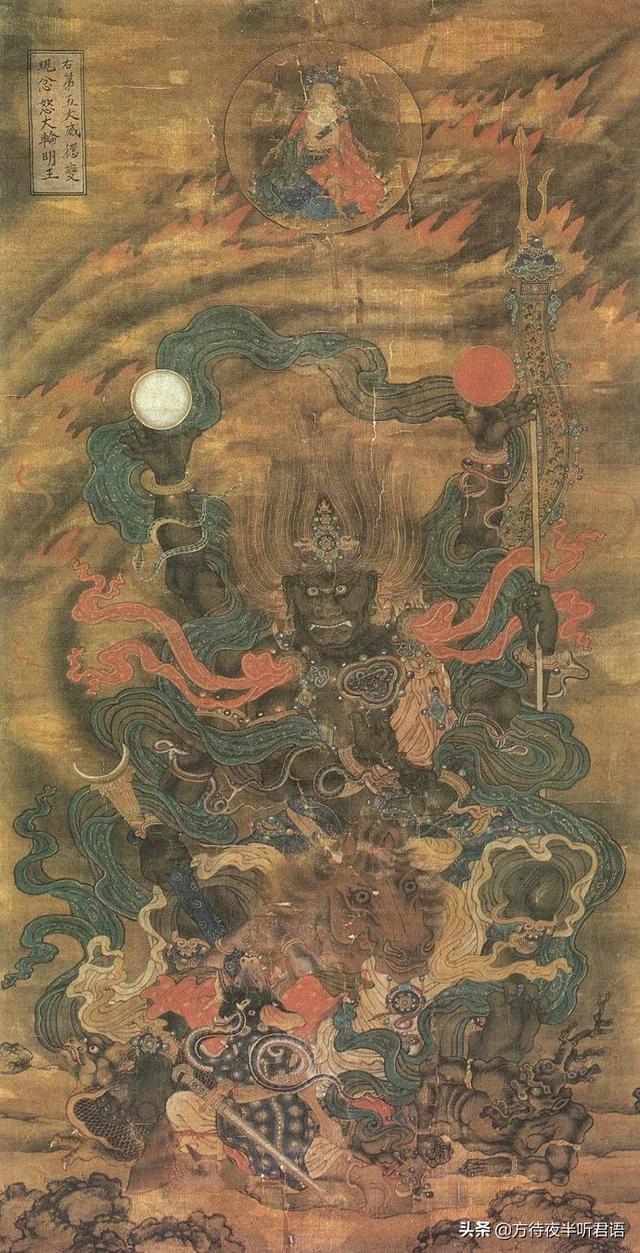 明代水陆画神仙群像图，明代道教三清水陆画