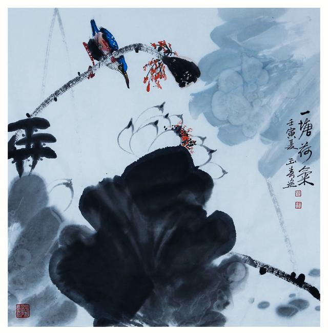 名家禅意水墨荷花，水墨淋漓写荷韵