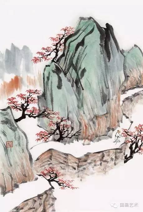 二十种山水画技法，图文示范山水画设色技法