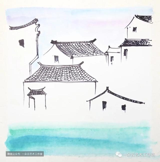 儿童创意画油菜花，儿童创意美术-江南春景油菜花