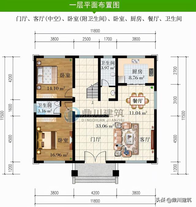 两层复式别墅效果图带院子，4套二层复式别墅