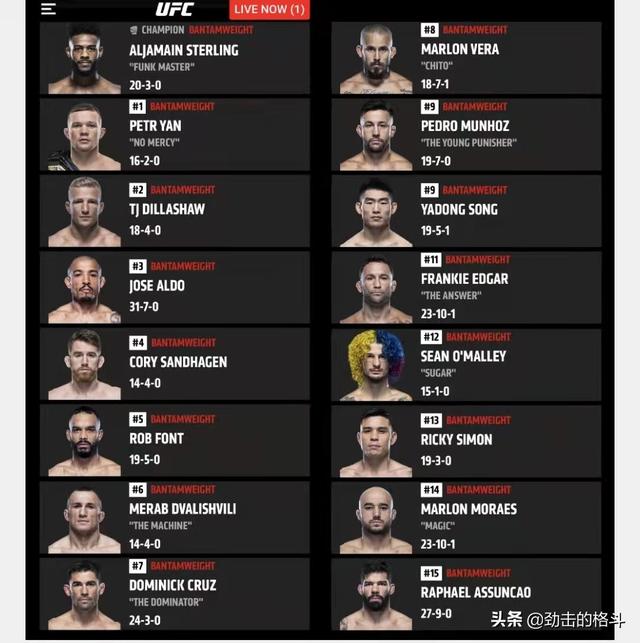 李景亮ufc排名，李景亮ufc级别排名