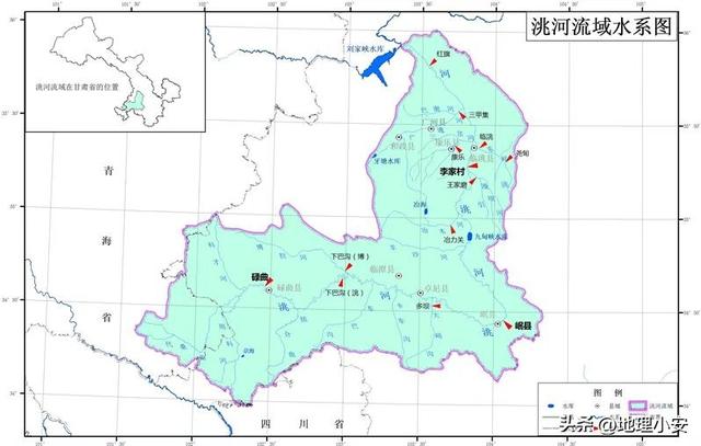 黄河水电站分布图，甘肃省黄河流域分几个水系