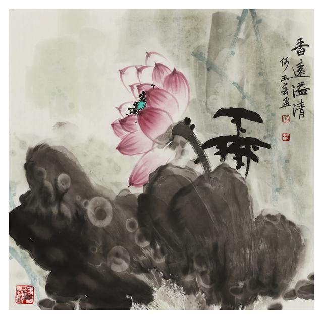 名家禅意水墨荷花，水墨淋漓写荷韵