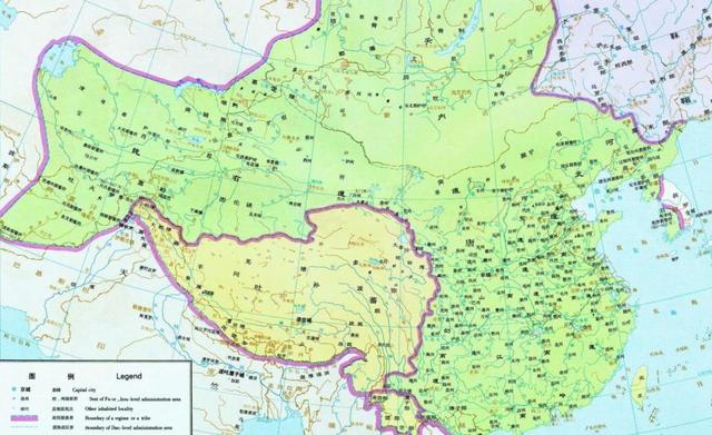 唐朝开元盛世时期疆域，首次把蒙古高原纳入了版图