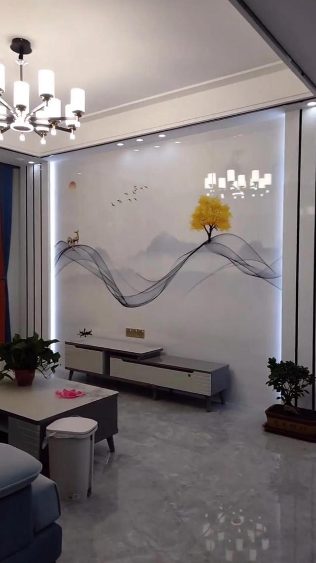 现代简约电视背景墙，现代简约的风格电视背景墙
