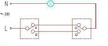 照明灯双控开关怎么接线图解，双控开关怎样接线