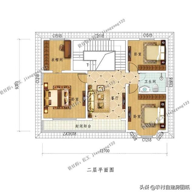 农村五款二层小别墅，我从1000套图纸里