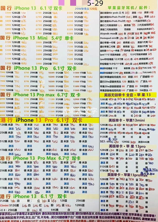 华强北手机报价，12月6日华强北手机报价