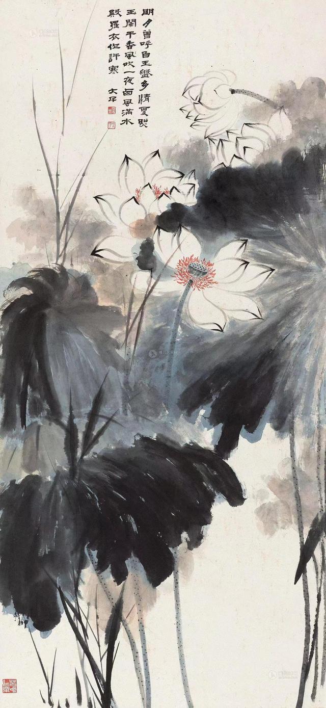 禅意写意荷花200幅，大千居士荷花图赏析